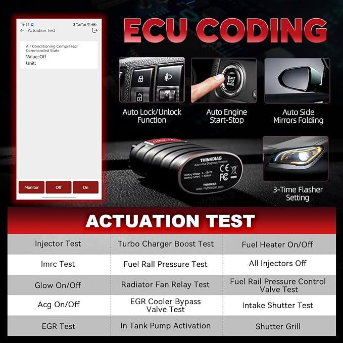 "Thinkdiag OBD2 Scanner Bluetooth, All System Bidirectional scan Tool OE Level Diagnostic Tools with ECU Coding,15+ Service Functions All Software 1 Year Free fits for iPhone & Android" - Image 5