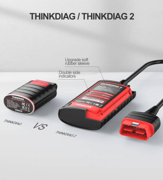 Thinkdiag2 OBD2 Diagnostic Scanner for iOS & Android, Intelligent Scan Tool with CAN-FD Protocol, 15+ Reset Functions, ECU Coding with 1 Year Update c